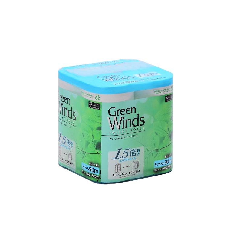 グリーンウインズ1.5倍巻き　8ロールシングル　8パック