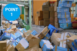 運搬車両から降ろすと同時に溶解処理されます。